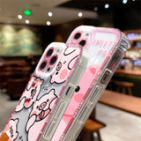 Cartoon Dinosaur Pink Pig Case Cover