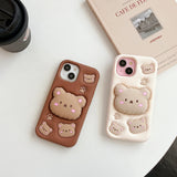 Kawaii Bear Cover With Stand Holder Soft Silicone Case