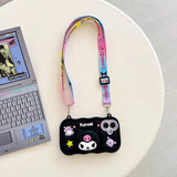 Kawaii 3D Hello Kitty & Kuromi Soft Silicone iPhone Case with Stand Holder & Lanyard