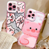 Cartoon Dinosaur Pink Pig Case Cover
