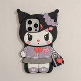 Cute 3D Cartoon Phone Case Soft Silicone Matte Cover Kuromi