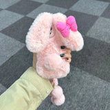 3D Pink Bow Long Ear Bunny Cartoon Cute Phone Case