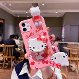 My Melody & Hello Kitty TPU Soft Phone Case with Holder & Strap