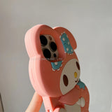 Cute 3D Cartoon My Melody Embrace Strawberries Soft Silicone Cover