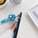 The cartoon Stitch phone case is equipped with a beautiful pendant