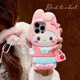 Cute 3D Cartoon Phone Case Soft Silicone Matte Cover Melody
