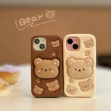 Kawaii Bear Cover With Stand Holder Soft Silicone Case