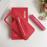 With Box Lipstick Rhode Phone Case for iPhone Makeup Lip Gloss Holder Silicone Back Cover