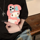 Cute 3D Cartoon My Melody Embrace Strawberries Soft Silicone Cover