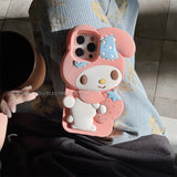 Cute 3D Cartoon My Melody Embrace Strawberries Soft Silicone Cover