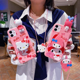 My Melody & Hello Kitty TPU Soft Phone Case with Holder & Strap
