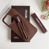 With Box Lipstick Rhode Phone Case for iPhone Makeup Lip Gloss Holder Silicone Back Cover