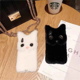 Winter Warm Plush Cat Fur Phone Case for iPhone 15/14/13/12/11