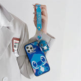 The cartoon Stitch phone case is equipped with a beautiful pendant