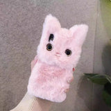 Winter Warm Plush Cat Fur Phone Case for iPhone 15/14/13/12/11