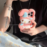Cute 3D Cartoon My Melody Embrace Strawberries Soft Silicone Cover