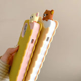 Sandwich Biscuit Tide Bear Soft Silicone Phone Case Shockproof Soft Cover