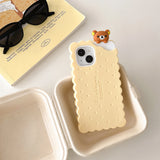 Sandwich Biscuit Tide Bear Soft Silicone Phone Case Shockproof Soft Cover