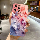 Butterfly & Floral Design Shockproof Phone Case for iPhone Pro Max Matte Soft Cover