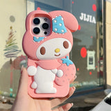 Cute 3D Cartoon My Melody Embrace Strawberries Soft Silicone Cover