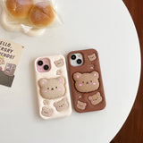 Kawaii Bear Cover With Stand Holder Soft Silicone Case