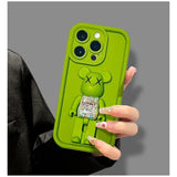 Cute 3D Bear Bracket TPU Silicone Shockproof Matte Cover Case