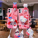 My Melody & Hello Kitty TPU Soft Phone Case with Holder & Strap
