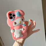 Cute 3D Cartoon My Melody Embrace Strawberries Soft Silicone Cover