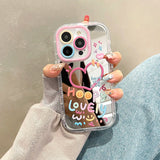 Lovely Girl Heart Mirror Phone Case Shockproof Back Cover