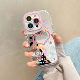 Lovely Girl Heart Mirror Phone Case Shockproof Back Cover