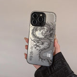 New Luxury Laser Eastern myths legends Chinese dragon Phone Case 3D Totem Anti-drop Cover