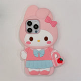 Cute 3D Cartoon Phone Case Soft Silicone Matte Cover Melody