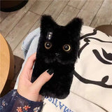 Winter Warm Plush Cat Fur Phone Case for iPhone 15/14/13/12/11