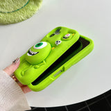 Funny Cartoon Monsters Cover With Stand Holder Soft Silicone Case for iPhone 16 15 14 13 12 Pro Max