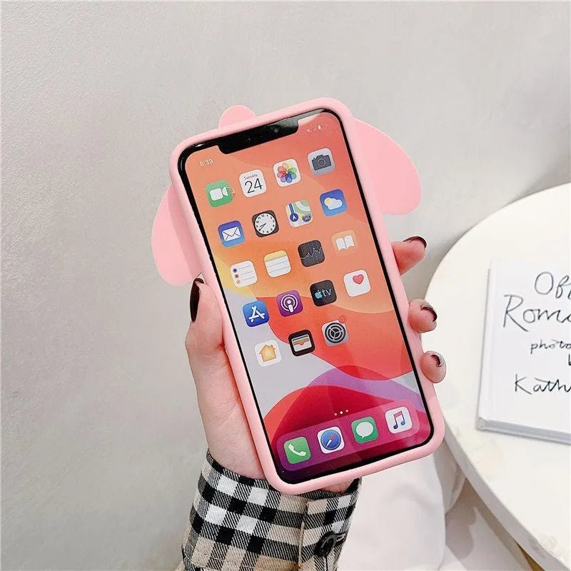 Big Ear Melody & Cinnamoroll 3D Cartoon Silicone Phone Case - AKM CASE｜iPhone Case & Accesories Worldwide