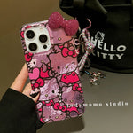 Blink Hello Kitty Diamond Bowknot Hard iPhone Case - MINISO Lustre Lining Cover - AKM CASE｜iPhone Case & Accesories Worldwide