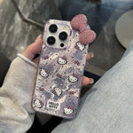 Blink Hello Kitty Diamond Bowknot Hard iPhone Case - MINISO Lustre Lining Cover - AKM CASE｜iPhone Case & Accesories Worldwide