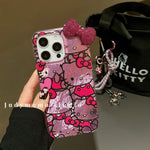 Blink Hello Kitty Diamond Bowknot Hard iPhone Case - MINISO Lustre Lining Cover - AKM CASE｜iPhone Case & Accesories Worldwide