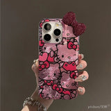 Blink Hello Kitty Diamond Bowknot Hard iPhone Case - MINISO Lustre Lining Cover - AKM CASE｜iPhone Case & Accesories Worldwide