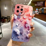 Butterfly & Floral Design Shockproof Phone Case Matte Soft Cover - AKM CASE｜iPhone Case & Accesories Worldwide