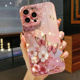 Butterfly & Floral Design Shockproof Phone Case Matte Soft Cover - AKM CASE｜iPhone Case & Accesories Worldwide