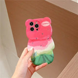 Cartoon 3D Watermelon Bear Phone Case for iPhone 11 - 15 Pro Max - Drop - Resistant - AKM CASE｜iPhone Case & Accesories Worldwide
