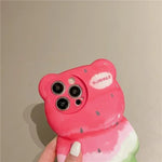 Cartoon 3D Watermelon Bear Phone Case for iPhone 11 - 15 Pro Max - Drop - Resistant - AKM CASE｜iPhone Case & Accesories Worldwide