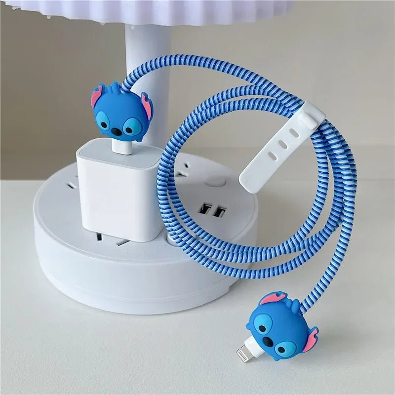 Cartoon Charger Cable Protector for IPhone 18W 20W Charger Protection Cover Stitch Data Line Winder Protective - AKM CASE｜iPhone Case & Accesories Worldwide