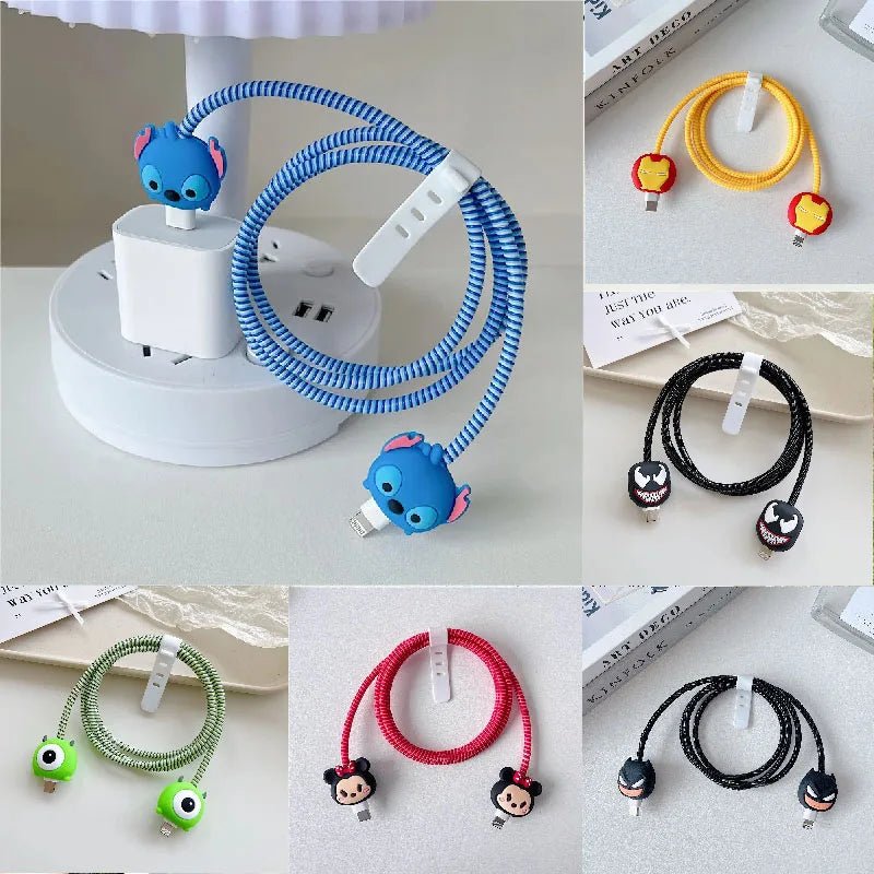 Cartoon Charger Cable Protector for IPhone 18W 20W Charger Protection Cover Stitch Data Line Winder Protective - AKM CASE｜iPhone Case & Accesories Worldwide