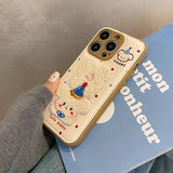 Cartoon Cute Towel Embroidered Dog Phone Case for iPhone 11 - 16 Pro Max - Leather Drum Bag Cover - AKM CASE｜iPhone Case & Accesories Worldwide