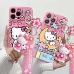Cartoon Hello Kitty iPhone Case with Keychain - MINISO Soft TPU Cover - AKM CASE｜iPhone Case & Accesories Worldwide