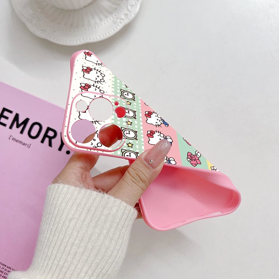 Cartoon Hello Kitty iPhone Case with Keychain - MINISO Soft TPU Cover - AKM CASE｜iPhone Case & Accesories Worldwide