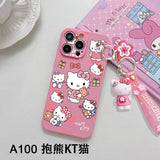 Cartoon Hello Kitty iPhone Case with Keychain - MINISO Soft TPU Cover - AKM CASE｜iPhone Case & Accesories Worldwide