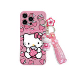 Cartoon Hello Kitty iPhone Case with Keychain - MINISO Soft TPU Cover - AKM CASE｜iPhone Case & Accesories Worldwide